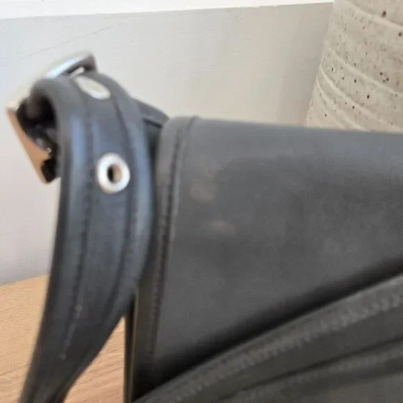 Coach 9145 Legacy Flap Crossbody Shoulder Bag Dark Gray Leather Vintage Purse - Picture 2 of 16